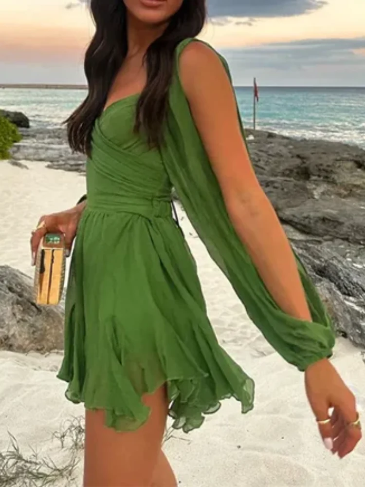 Sexy Sleeve Split Mini Dress - Image 6