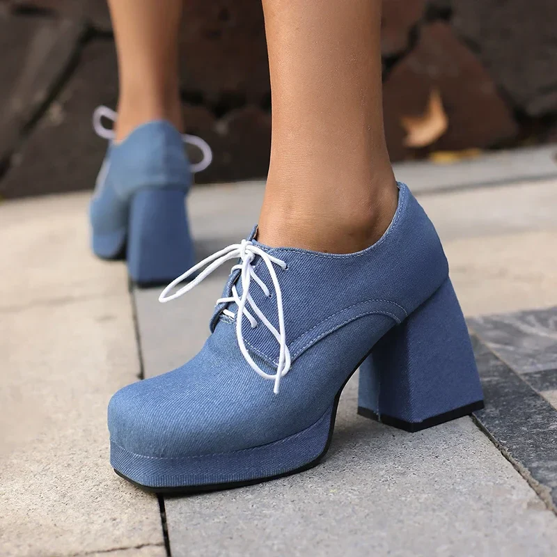 Simone Denim Heels - Image 5