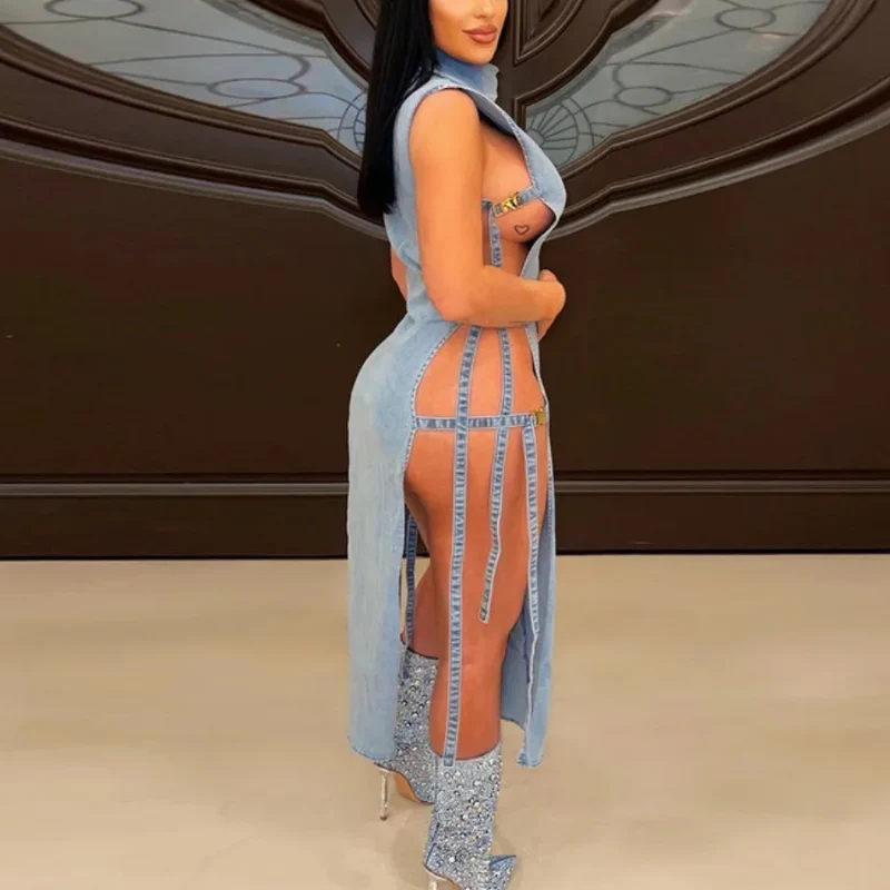 Slimline Lace Denim Midi - Image 2
