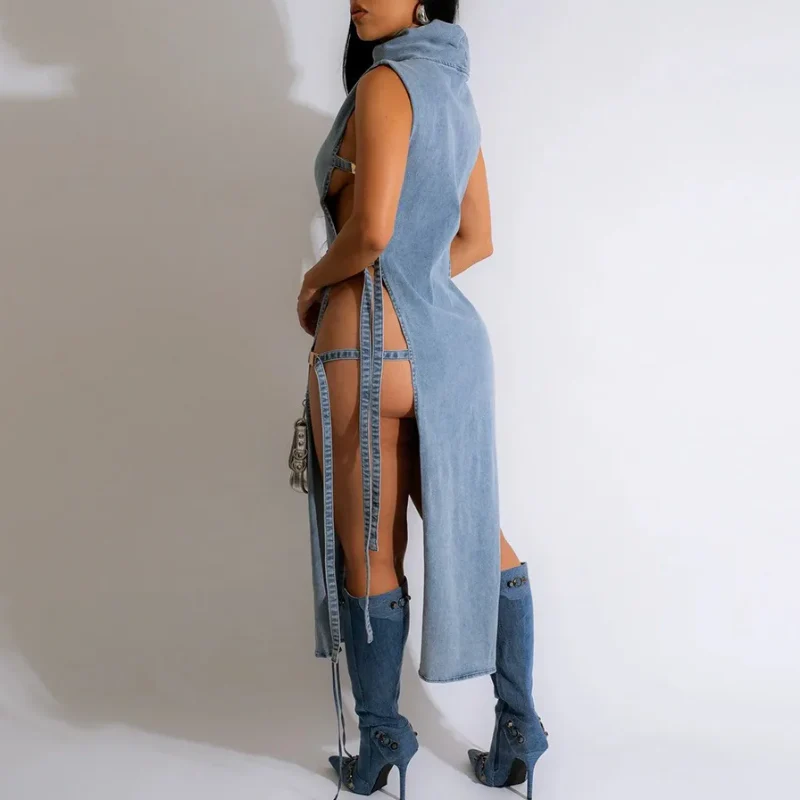 Slimline Lace Denim Midi - Image 3