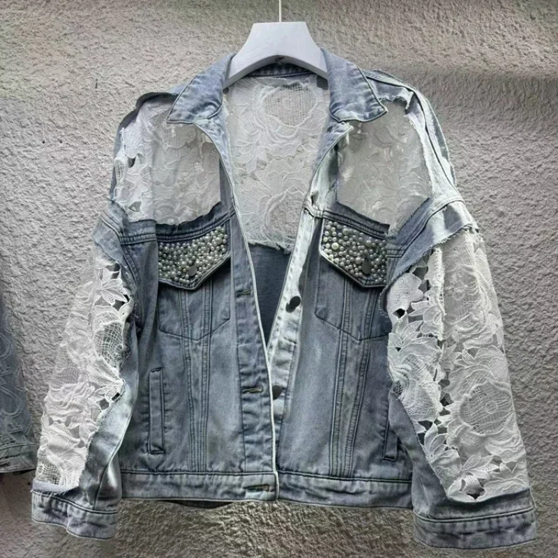Spring Fling Lace Denim Coat - Image 3