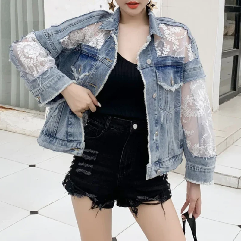 Spring Fling Lace Denim Coat - Image 5