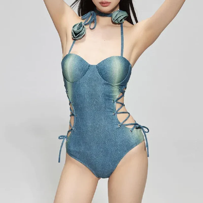 Stacy Sexy Denim Jumpsuit - Image 3