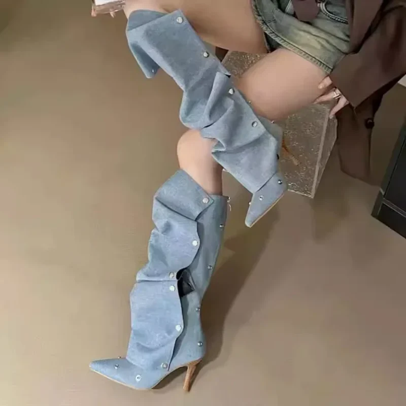 Studded Siren Knee High Boots - Image 5