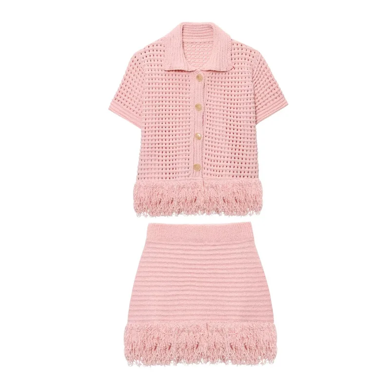 Tassel Muse Cardigan Skirt Sets - Image 4