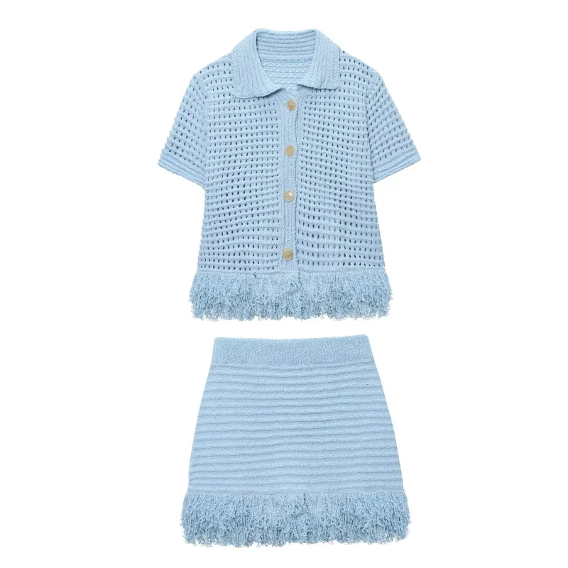 Tassel Muse Cardigan Skirt Sets - Image 5