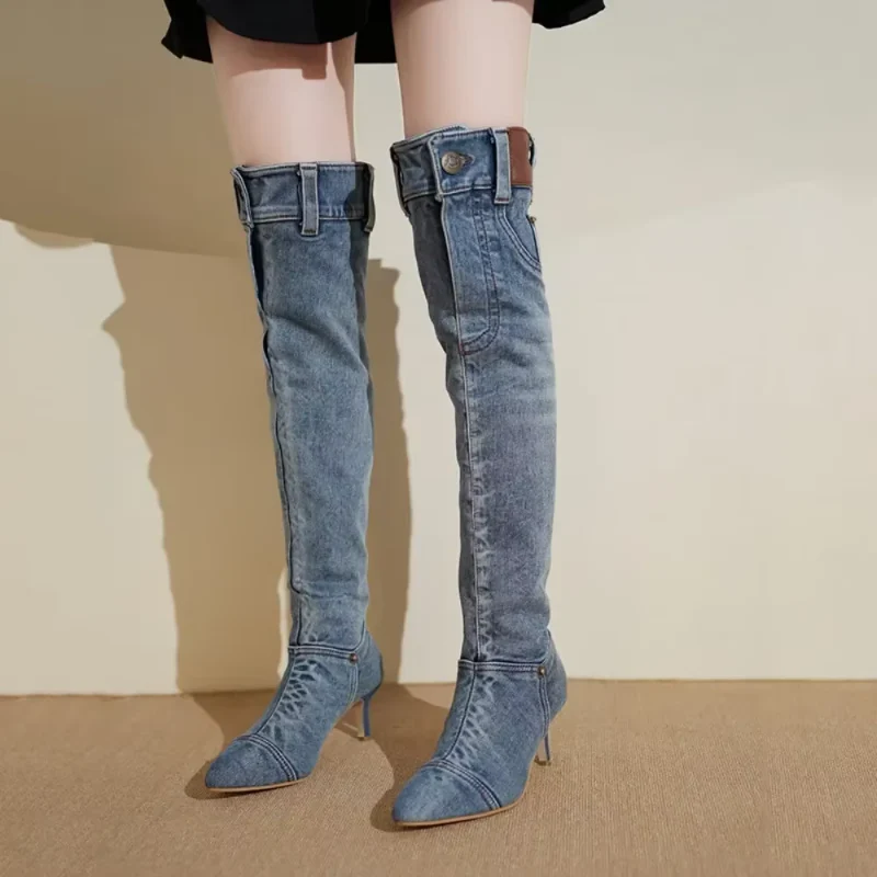Timeless Twill Thigh High Boots - Image 3