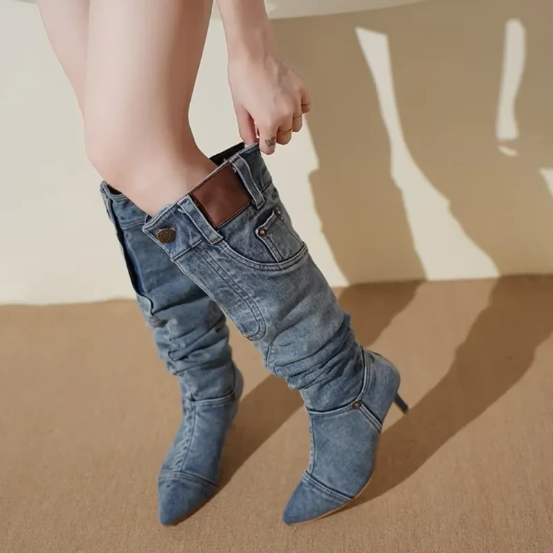 Timeless Twill Thigh High Boots - Image 4