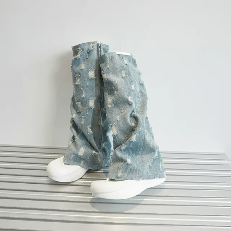 Trendy Trek Denim Platform Sandals - Image 2