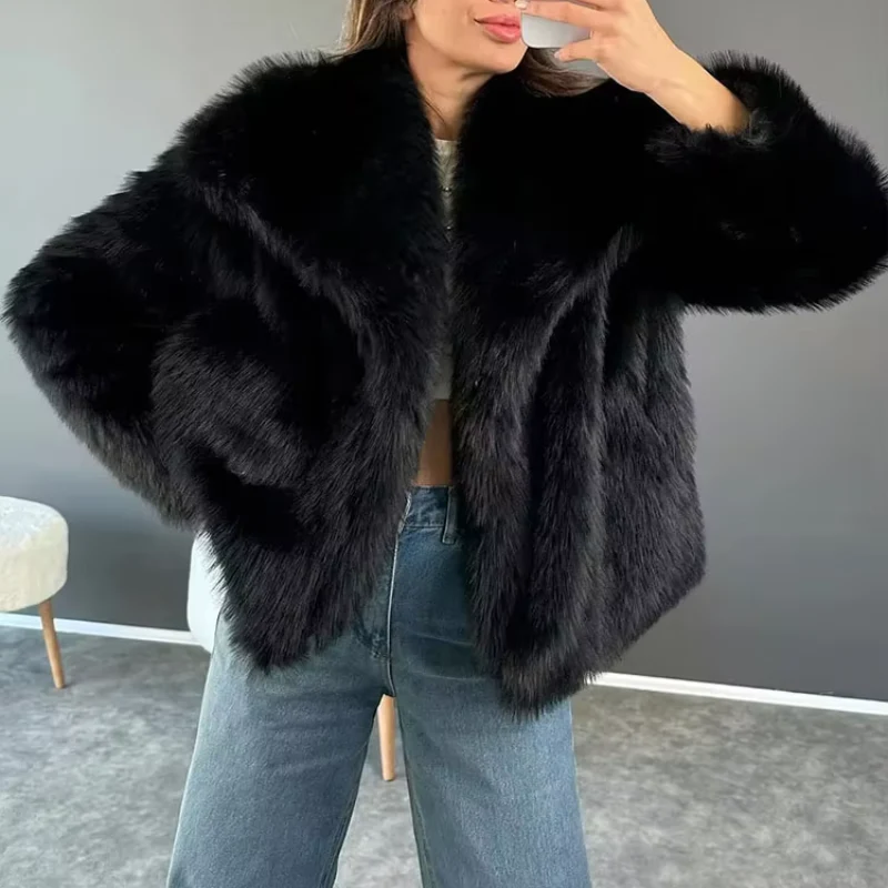 Velvet Snow Fluffy Coat - Image 3