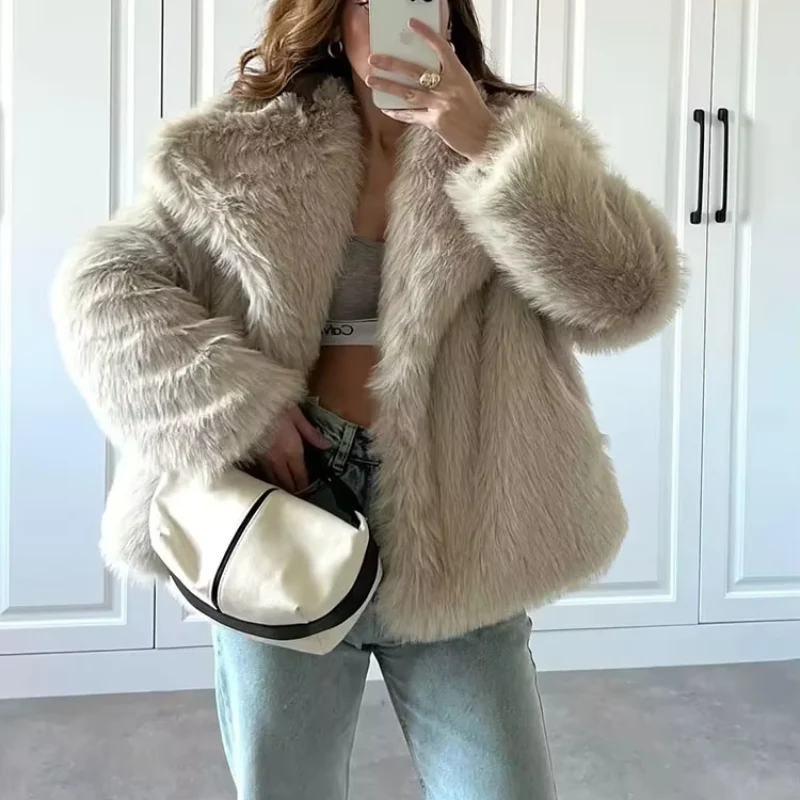 Velvet Snow Fluffy Coat - Image 4