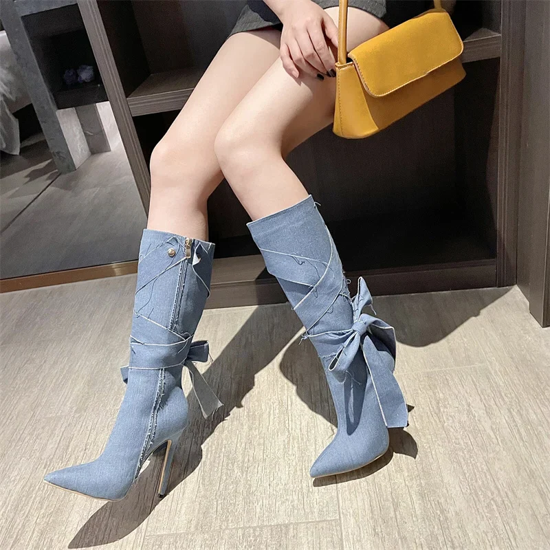 Zaria Denim High Boots - Image 3
