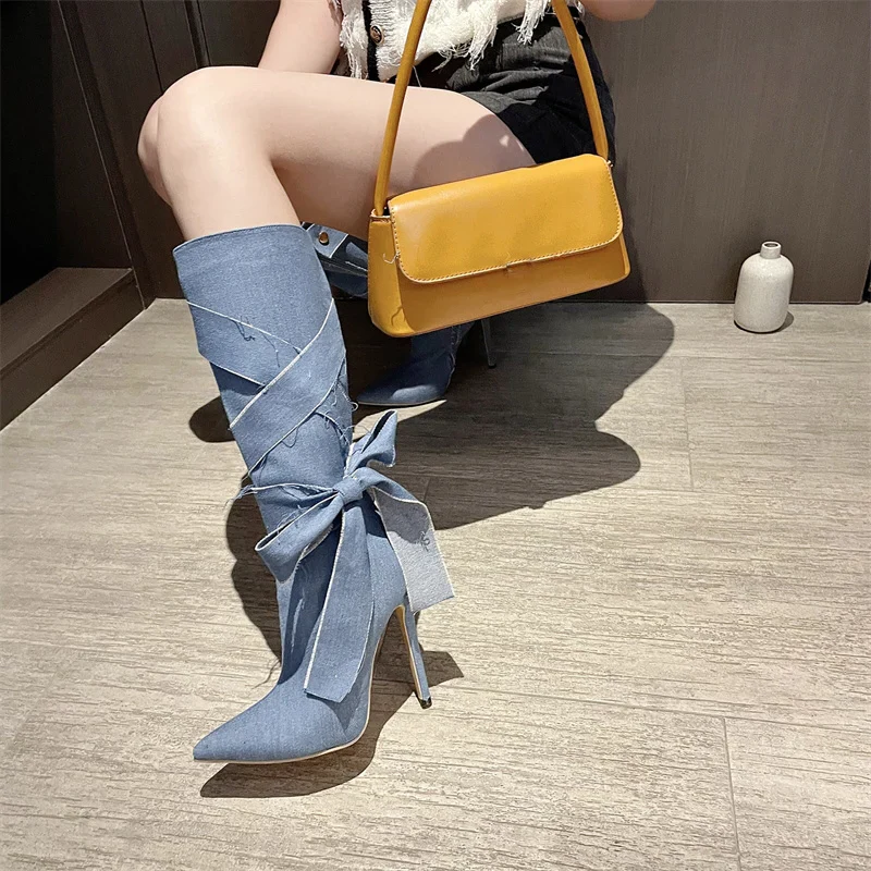Zaria Denim High Boots - Image 4